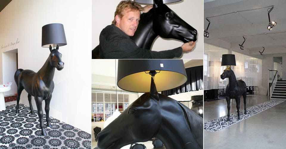 现代经典灯饰|落地灯|办公星空在线|荷兰 Moooi Horse Lamp 动物系列 黑马 落地灯